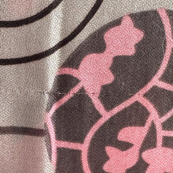 Floral Geometric Infinity Scarf: Red, Brown & Pink Abstract Circle Scarf - Picture 10 of 11